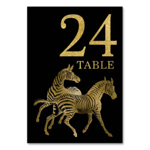 Jungle African Animal Zebra Table Number Card 24