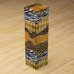 Jungle Agate Luxe Animal Texture Pattern Wine Box