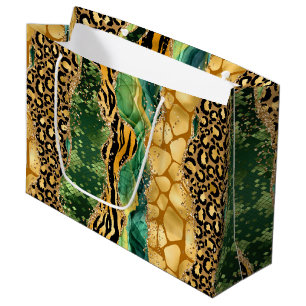 Jungle Agate Wild Glam Texture Pattern Large Gift Bag