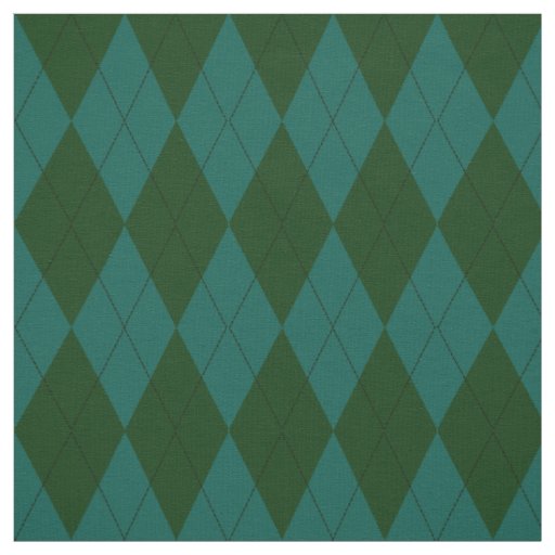Jungle and Jade Green Argyle Pattern Fabric