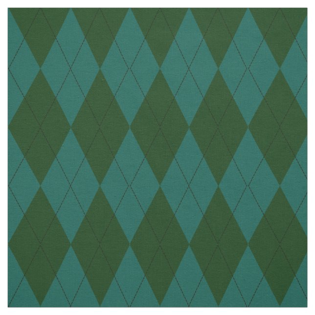Jungle and Jade Green Argyle Pattern Fabric (Swatch)