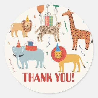 Jungle Animal 2nd Birthday Classic Round Sticker