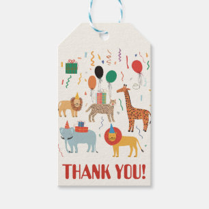 Jungle Animal 2nd Birthday Gift Tags