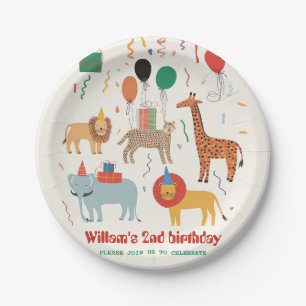 Jungle Animal 2nd Birthday Paper Plates
