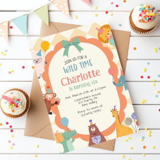 Jungle Animal Birthday Invite | Cute Safari Animal