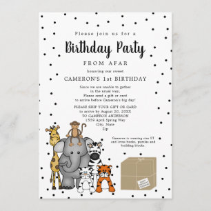 Jungle Animal Birthday Party from afar Invitation