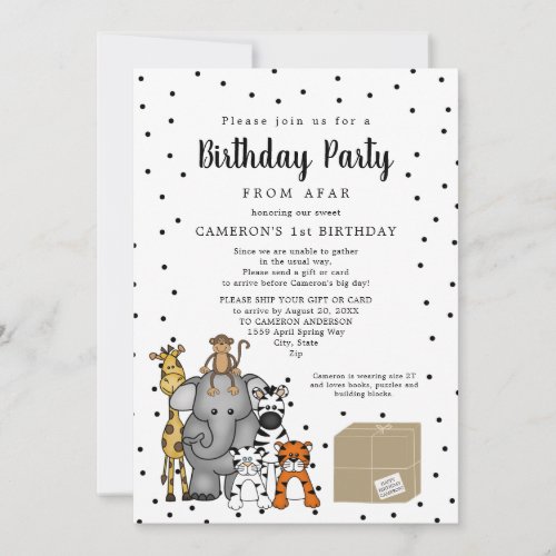 Jungle Animal Birthday Party from afar Invitation