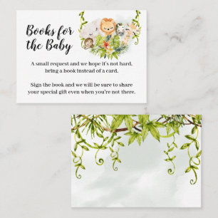 Jungle Animal Bring a book Baby Shower insert card