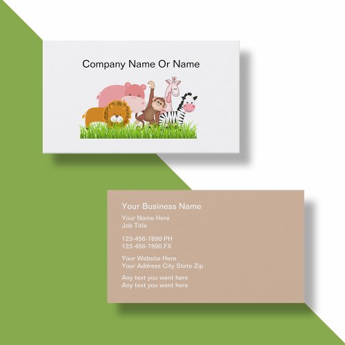 Jungle Animal Business Cards