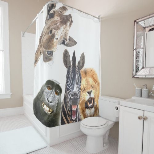 Jungle Animal Friends Portrait Shower Curtain