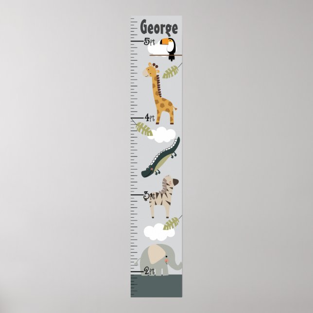 Jungle Animal Growth Chart Don't change size! (Front)