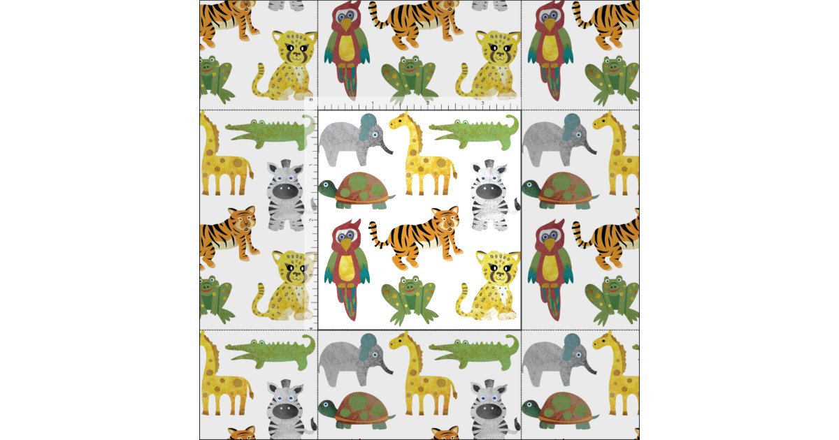 Jungle Animal Nursery Fabric Zazzle
