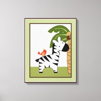 Jungle Animal Pals Zebra Canvas Art by Personalizedbydiane at Zazzle