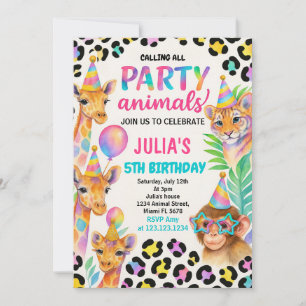 Jungle Animal Party for Kids Invitation