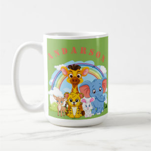 Jungle Animal Personalized Name Coffee Mug