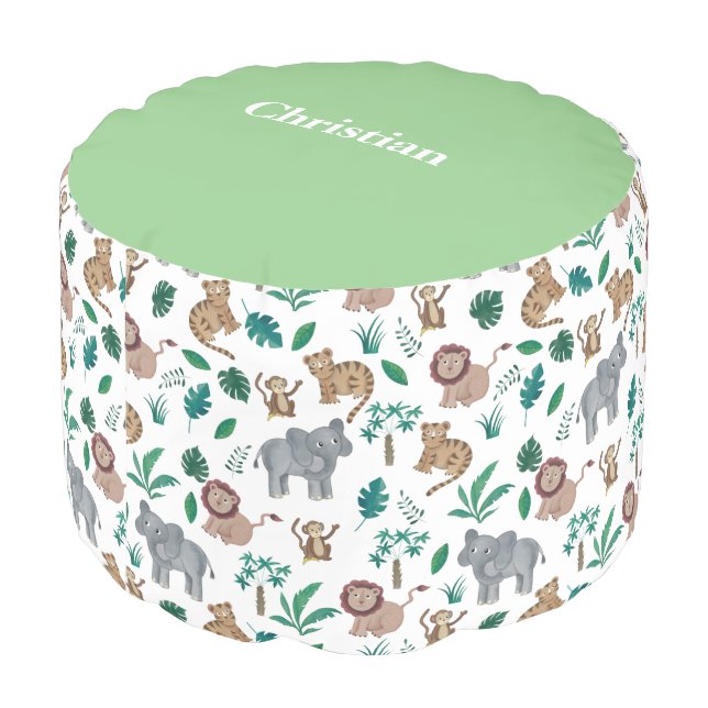 Jungle Animal Pouf (Angled Back)
