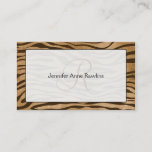 Jungle Animal Print Monogram Initial Business Card at Zazzle