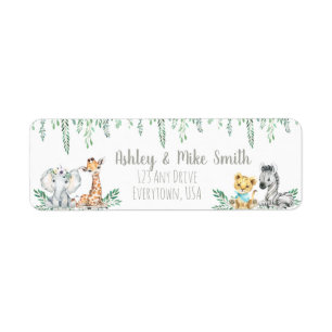 Jungle Animal Return Address Label