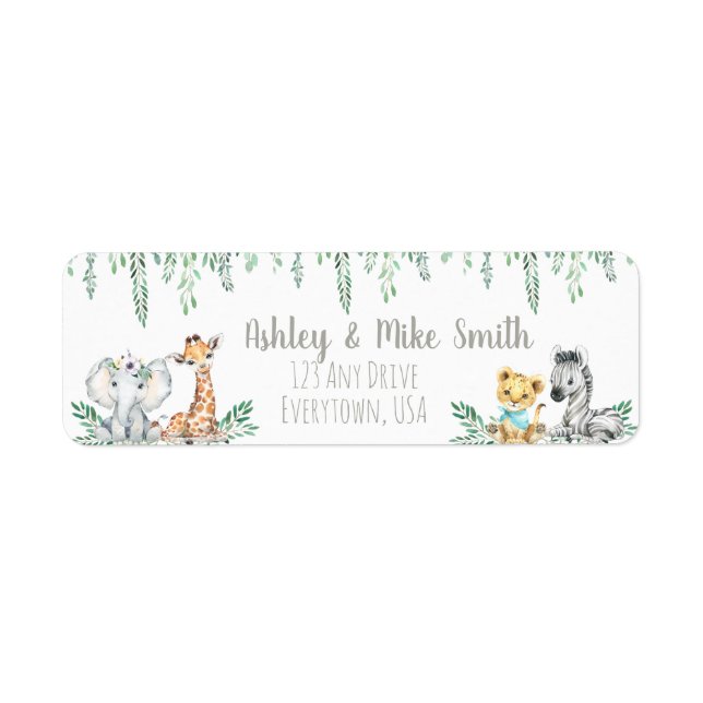 Jungle Animal Return Address Label (Front)