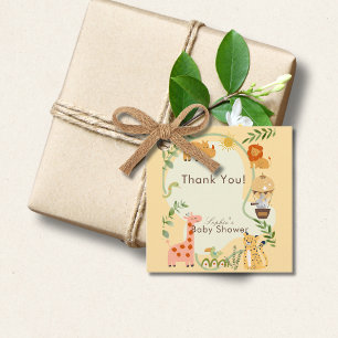 Jungle Animal Safari Adventure Awaits Baby Shower Favor Tags