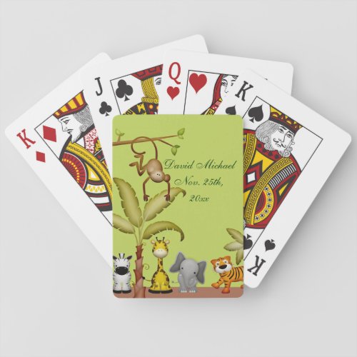 Jungle Animal Safari Celebration Baby Shower Poker Cards
