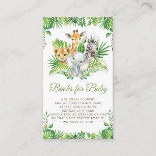 Jungle Animal Safari Greenery Books for Baby Enclosure Card
