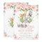 Jungle Animal Safari Pink Floral 1st Birthday 
