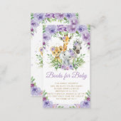 Jungle Animal Safari Purple Floral Books for Baby  Enclosure Card (Front/Back)
