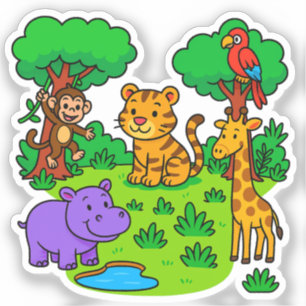 Jungle Animal Stickers for Kids & Teachers