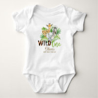 Jungle Animal Wild ONE Boy 1st Birthday Outfit  