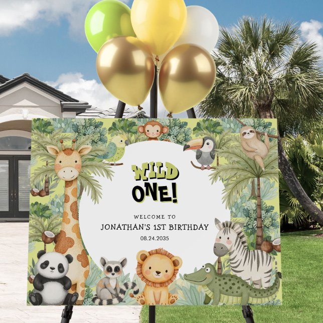 Jungle Animals 1st Birthday Party Welcome Sign (Creator Uploaded)