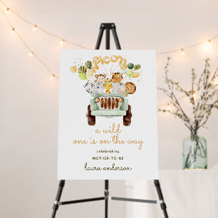 Jungle Animals - A Wild One Baby Shower Welcome Foam Board