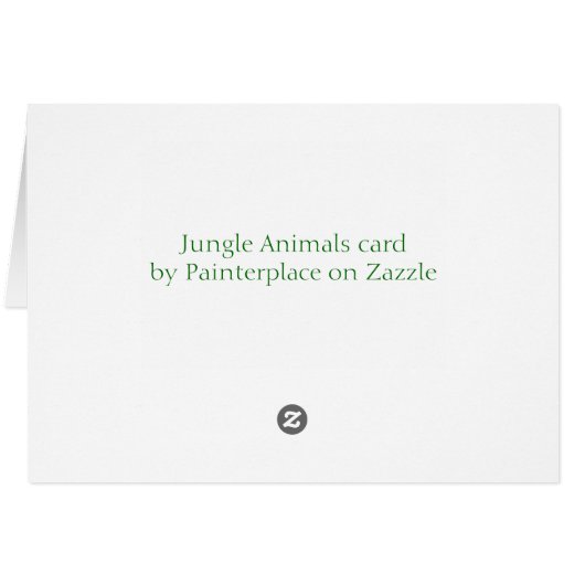 Jungle Animals baby gift card (Back Horizontal)