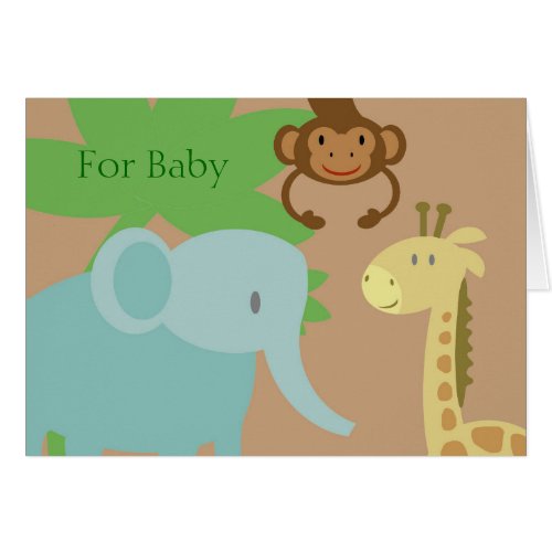 Jungle Animals baby gift card