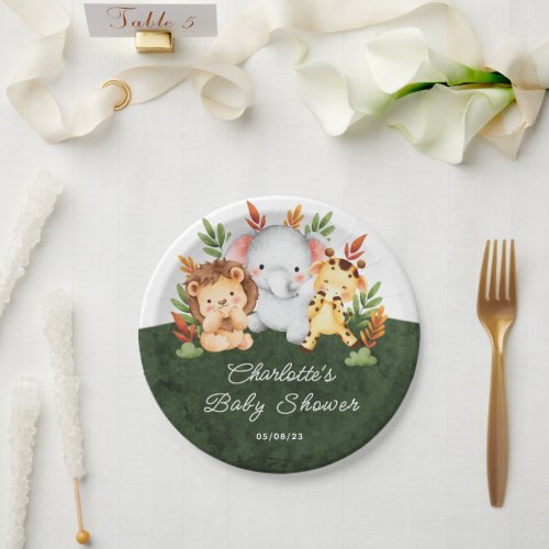 Jungle Animals Baby Shower 7 Plate