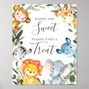 Jungle Animals Baby Shower Babies Are Sweet Sign