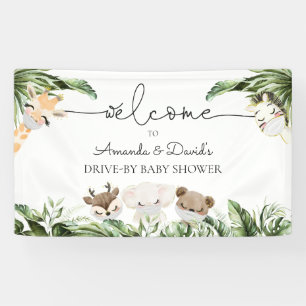 Jungle Animals Baby Shower Drive Through Welcome Banner