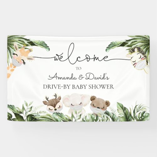Jungle Animals Baby Shower Drive Through Welcome Banner - Jungle Animals Baby Shower Drive Through Welcome Banner features watercolor baby safari animals withs masks and jungle greenery.
You can edit/personalize whole Template.
If you need any help or matching products, please contact me. I am happy to create the most beautiful personalized products for you!
