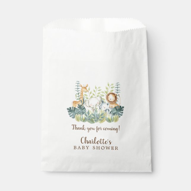 Jungle Animals Baby Shower Favor Bags (Front)