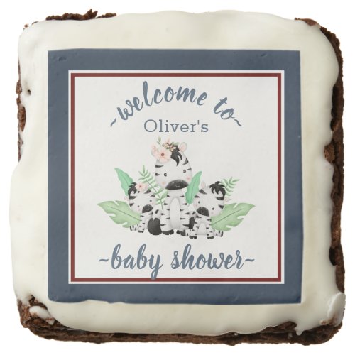 Jungle Animals Baby Shower Favor  Brownie