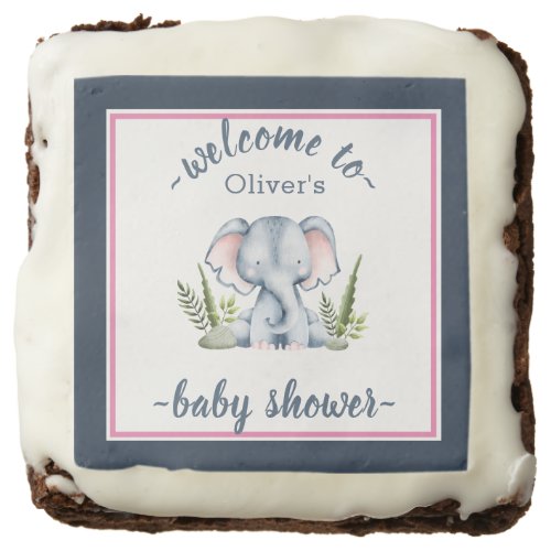 Jungle Animals Baby Shower Favor  Brownie