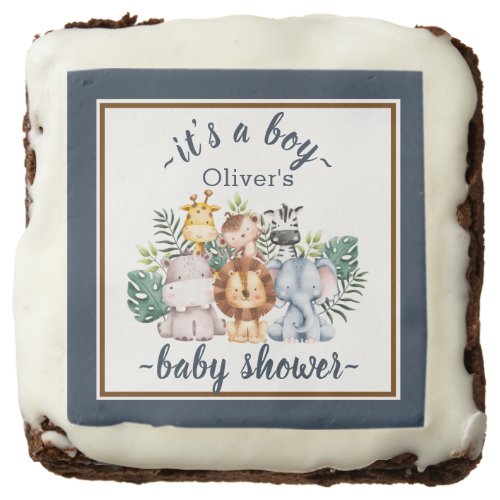 Jungle Animals Baby Shower Favor  Brownie