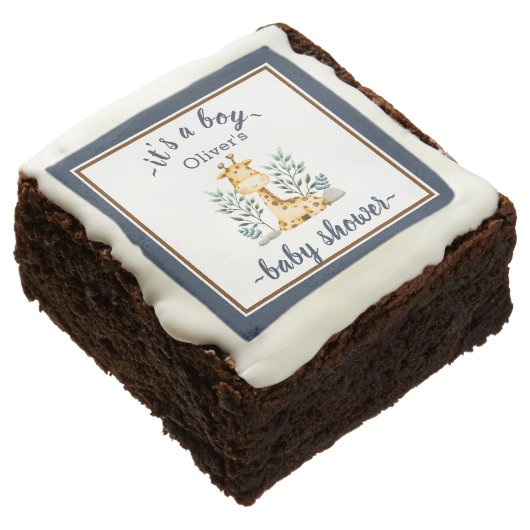 Jungle Animals Baby Shower Favor  Brownie (Angled)