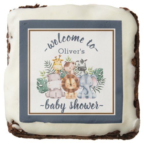 Jungle Animals Baby Shower Favor  Brownie