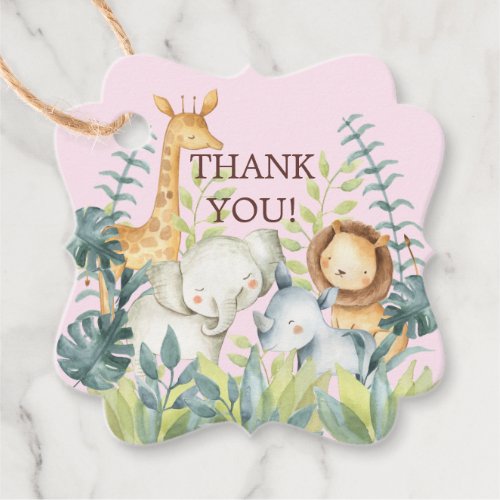 Jungle Animals Baby Shower Favor Gift Tag