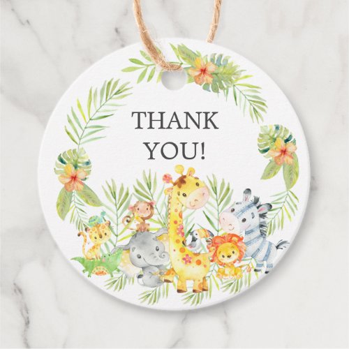 Jungle Animals Baby Shower Favor Gift Tag