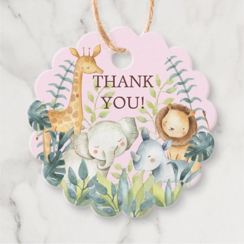 Jungle Animals Baby Shower Favor Gift Tag