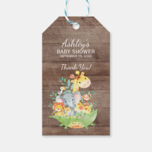 Jungle Animals Baby Shower Favor Gift Tag