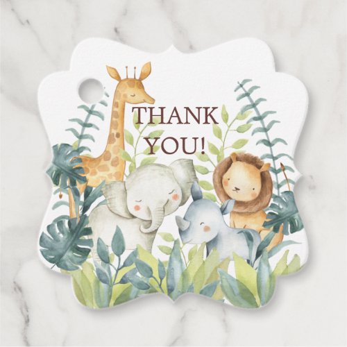 Jungle Animals Baby Shower Favor Gift Tag