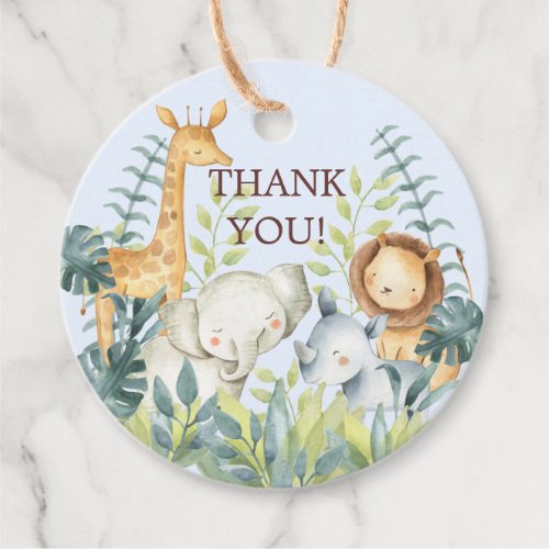 Jungle Animals Baby Shower Favor Gift Tag